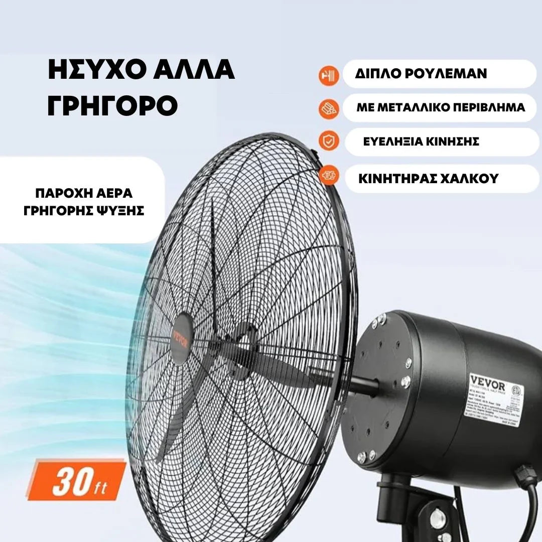 Ανεμιστήρας Τοίχου 28" κινητήρας 900mm υψηλής ισχύος 380W (Με 2 τηλεχειριστήρια