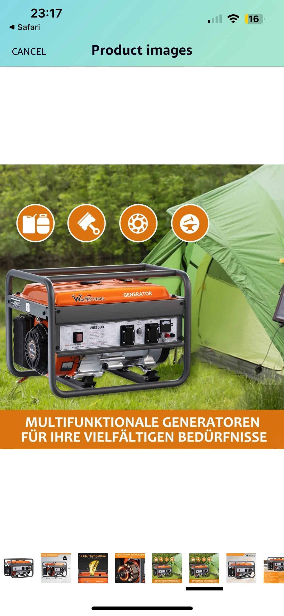 Επαγγελματική Γεννήτρια WalterStahl WS8500 GERMANY 4000W